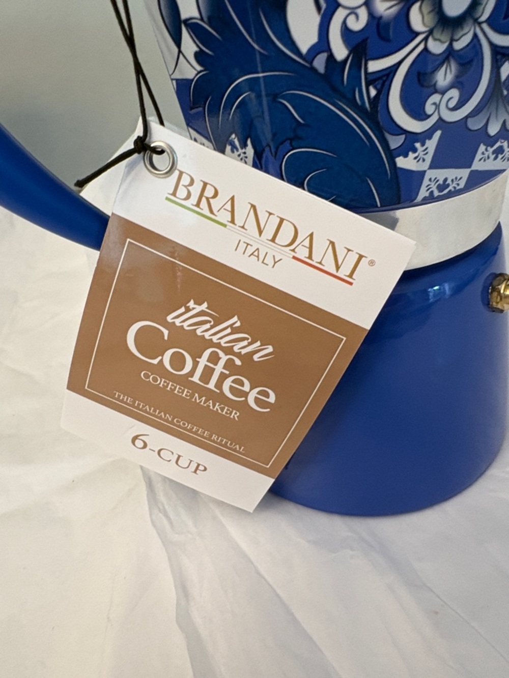 Brandani Italian Style Espresso/Moka Pot 6 Cup SicilianRed Carriage Design - Picture 9 of 9